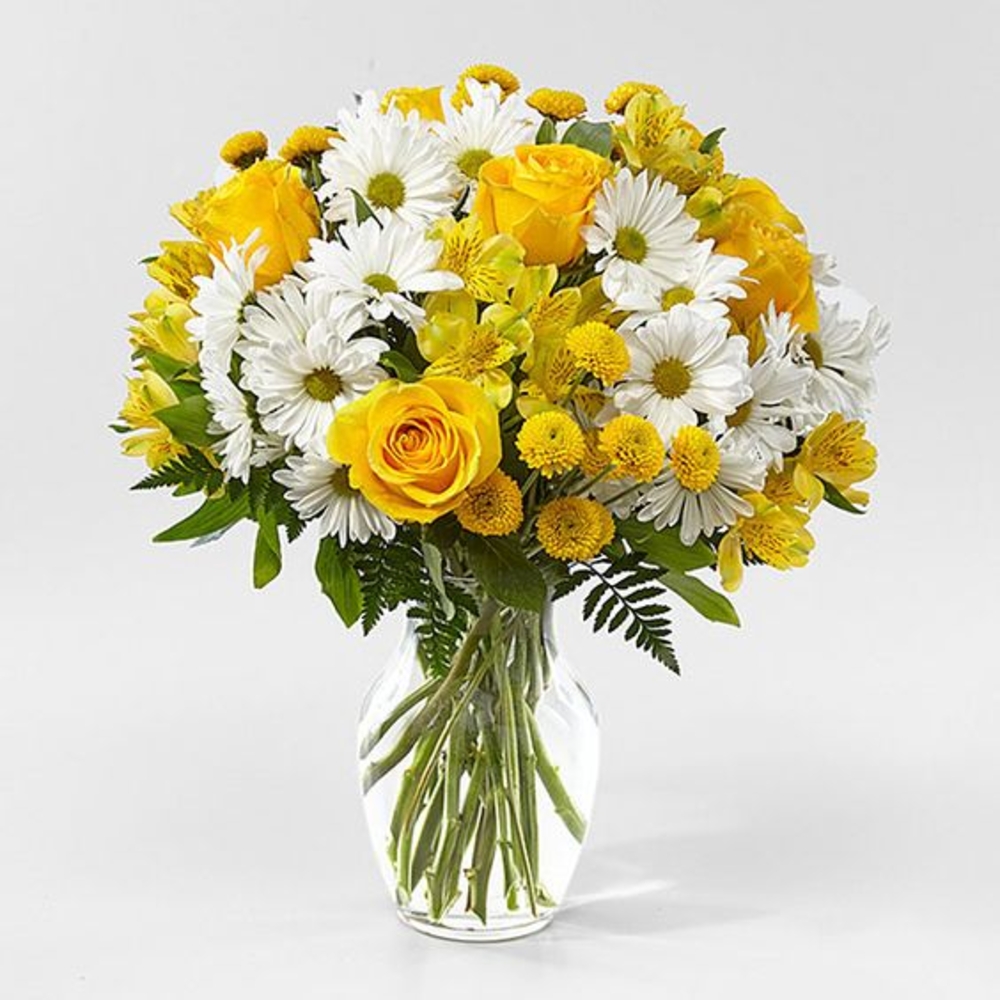 Mixed Yellow Flower Vase