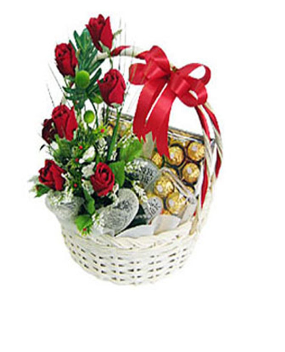 Ferrero Rocher Chocolates & Flowers Combo
