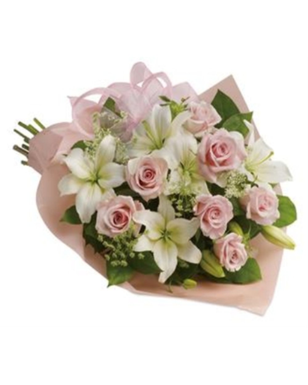 Mixed White Pink Lily Roses