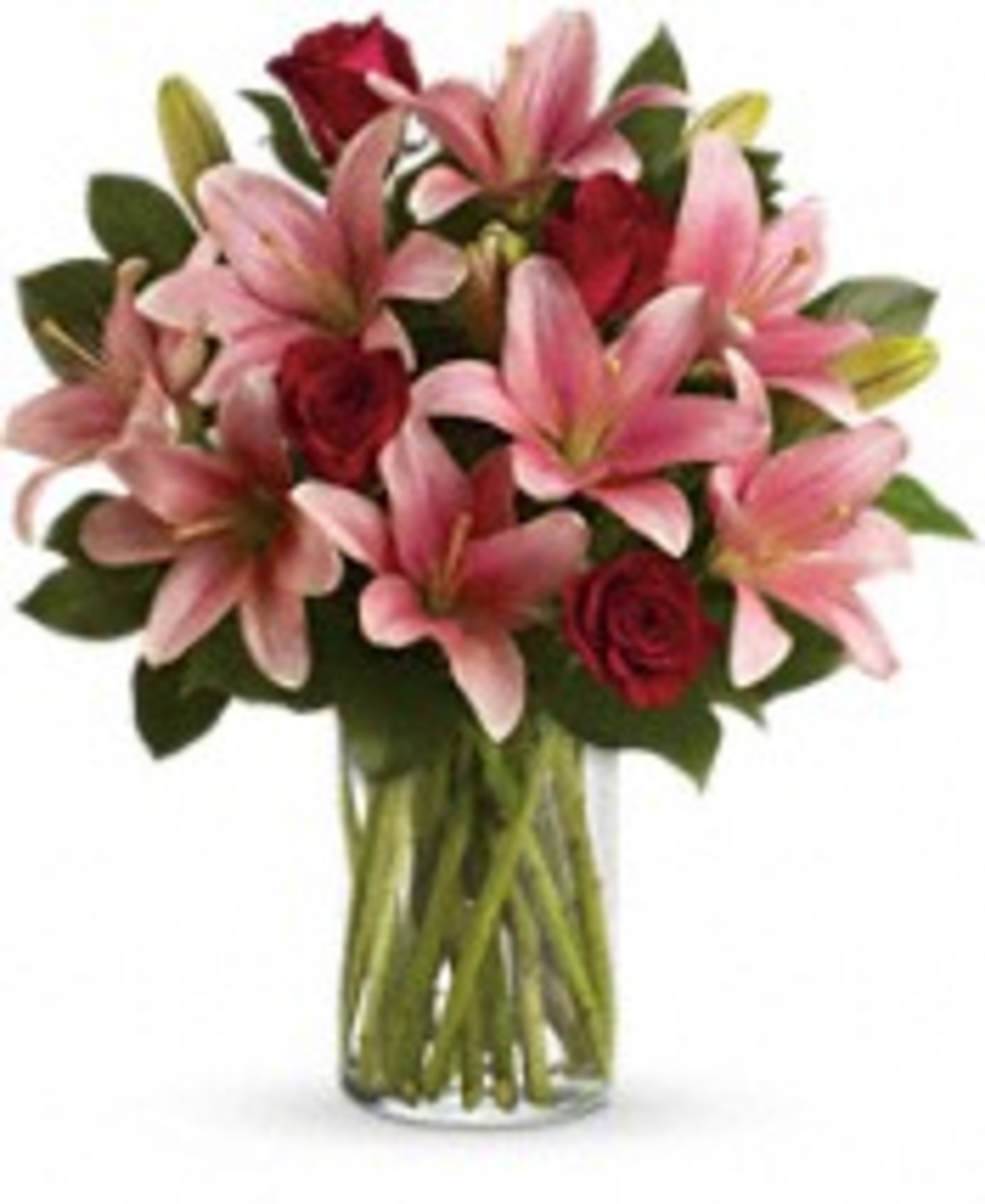 Beautiful Lily Rose Flower Vase