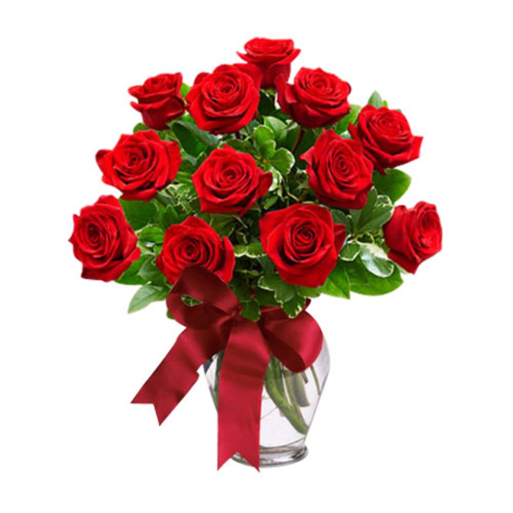 Red Rose Flower Vase
