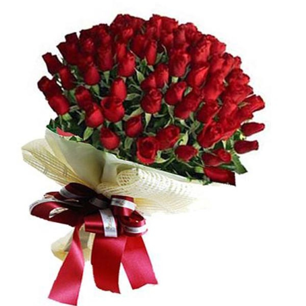 48 Red Roses Hand Bouquet