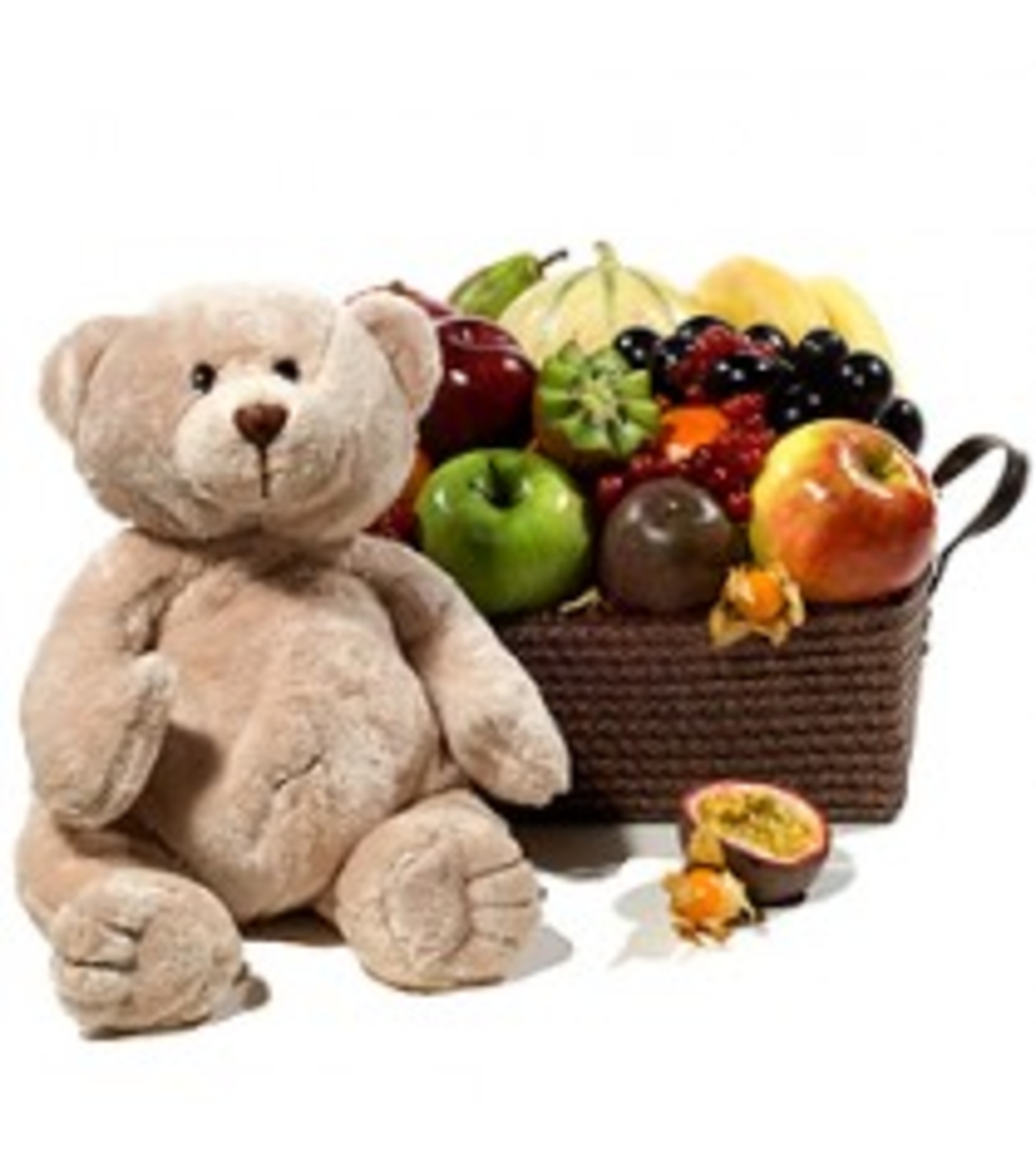 Teddy & Fruit Basket Combo