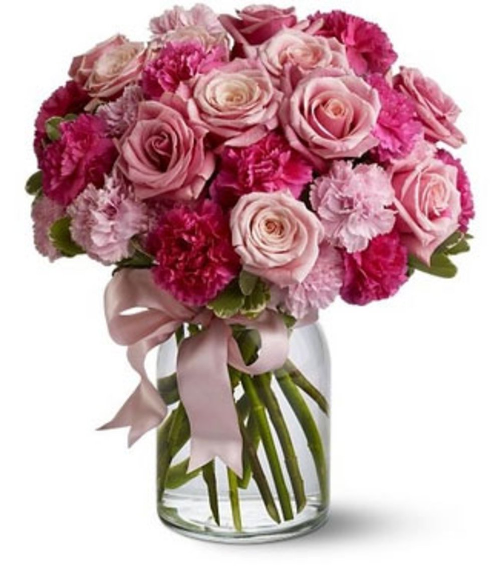 Rose Carnations Flower Vase