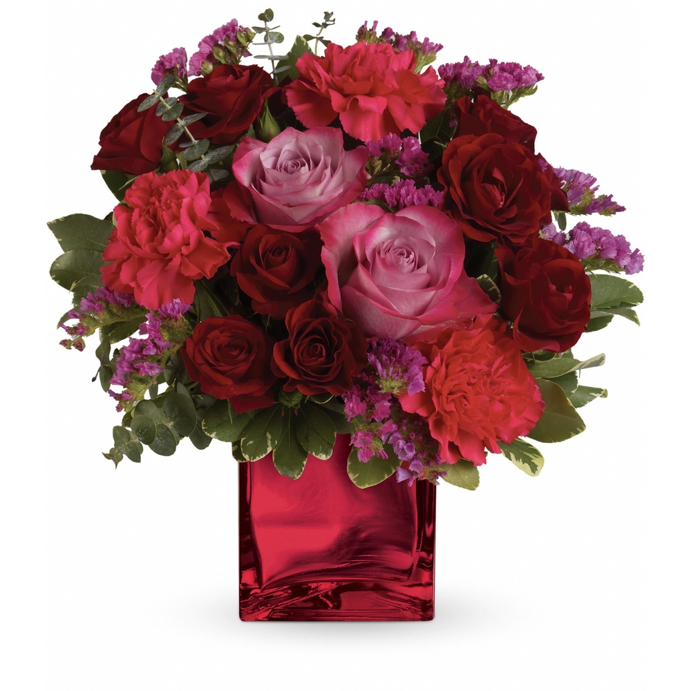 Mixed Rose Bunch Flower Vase