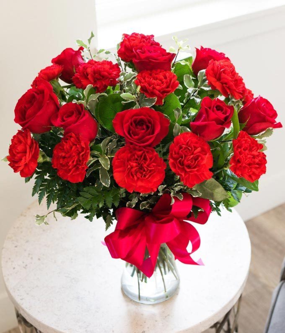 Carnation & Rose Flower Combo